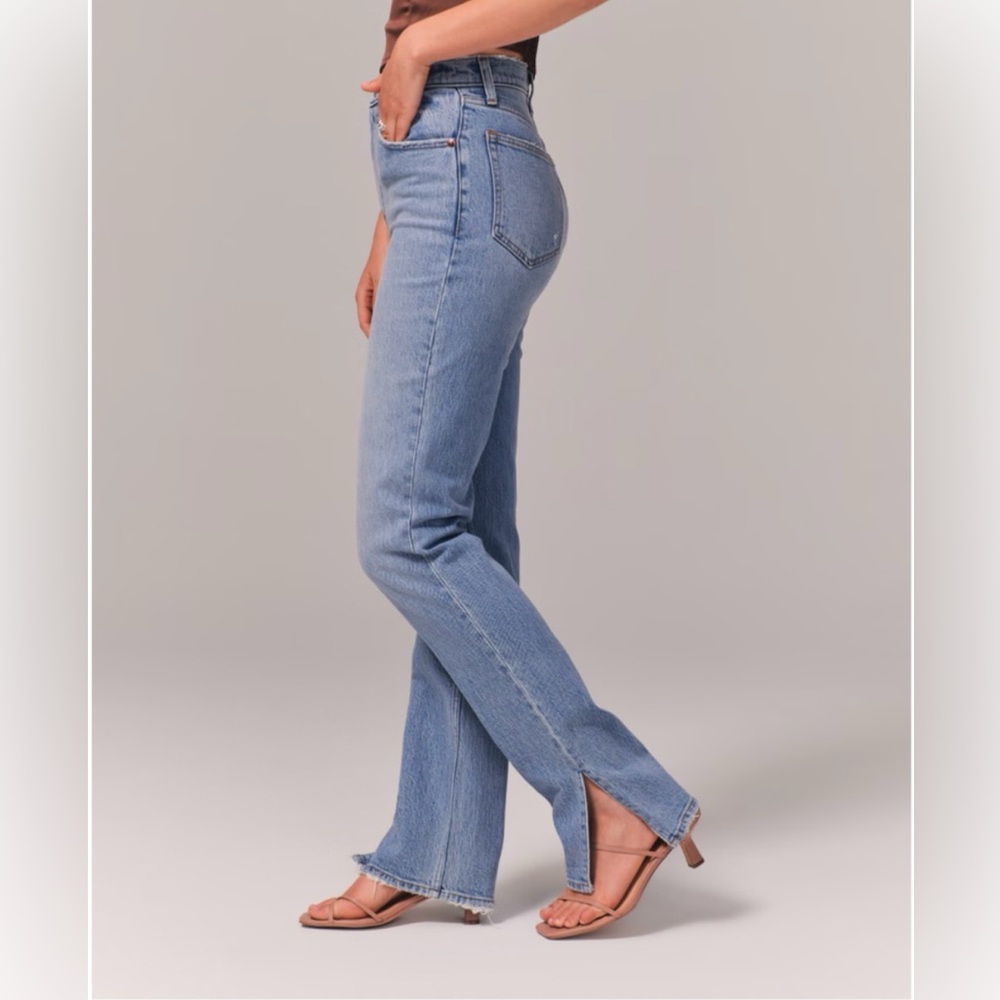 Abercrombie & Fitch Women's High Rise Jeans - Light Blue